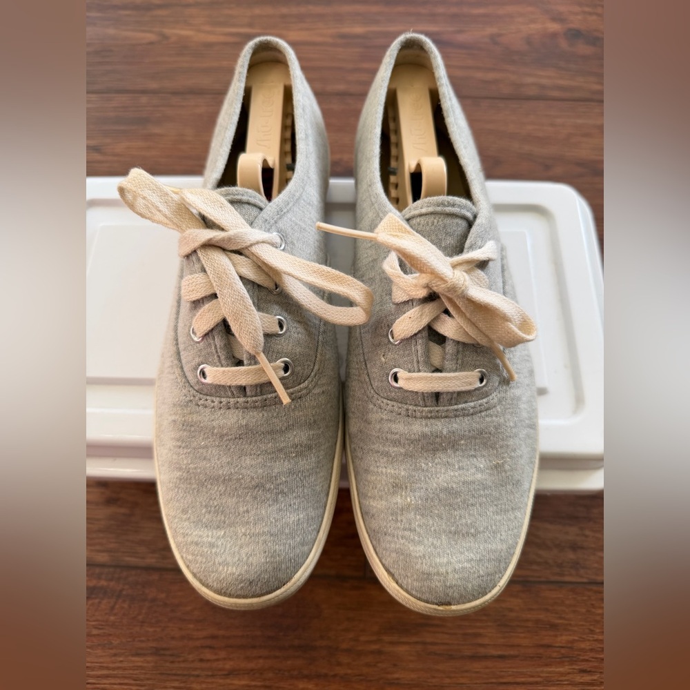 Vintage Keds Champion Oxford Fleece Sneakers Sz 7 Gray Canvas w Box